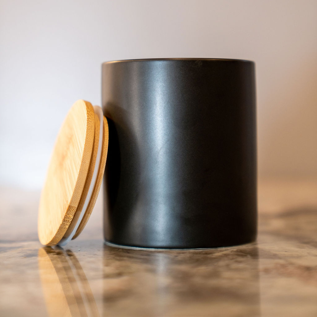 Southern Whisper - Magnolia and Hydrangea Scented Coconut Wax Candle in Black Ceramic Tumbler (5 oz or 12 oz)