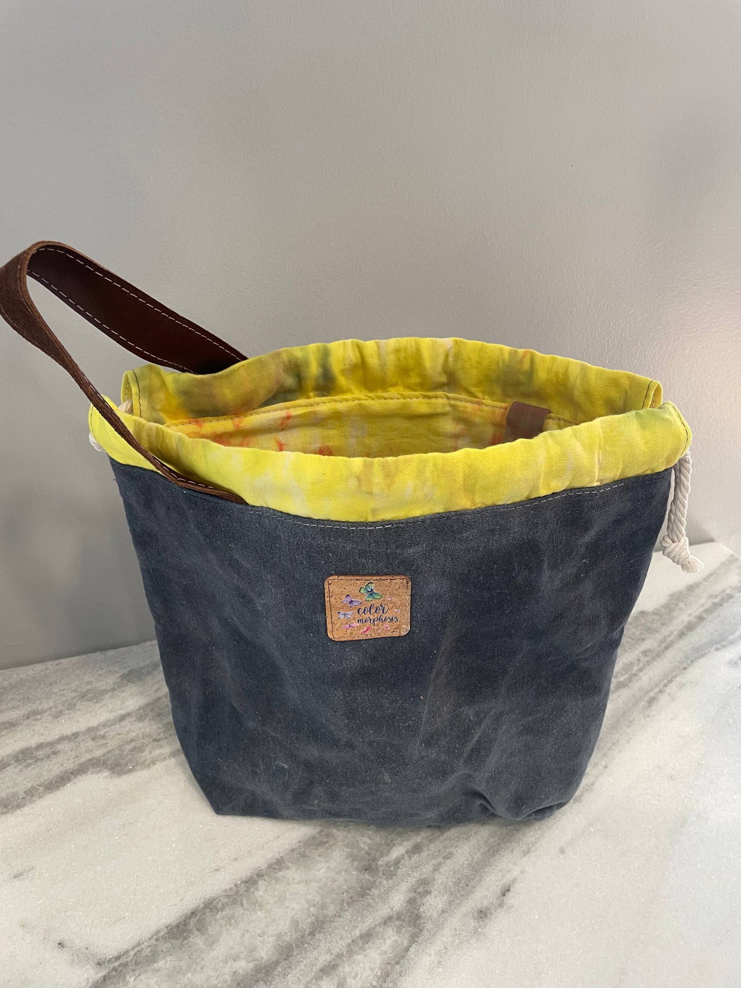 HAND DYED AND WAXED PROJECT BAG