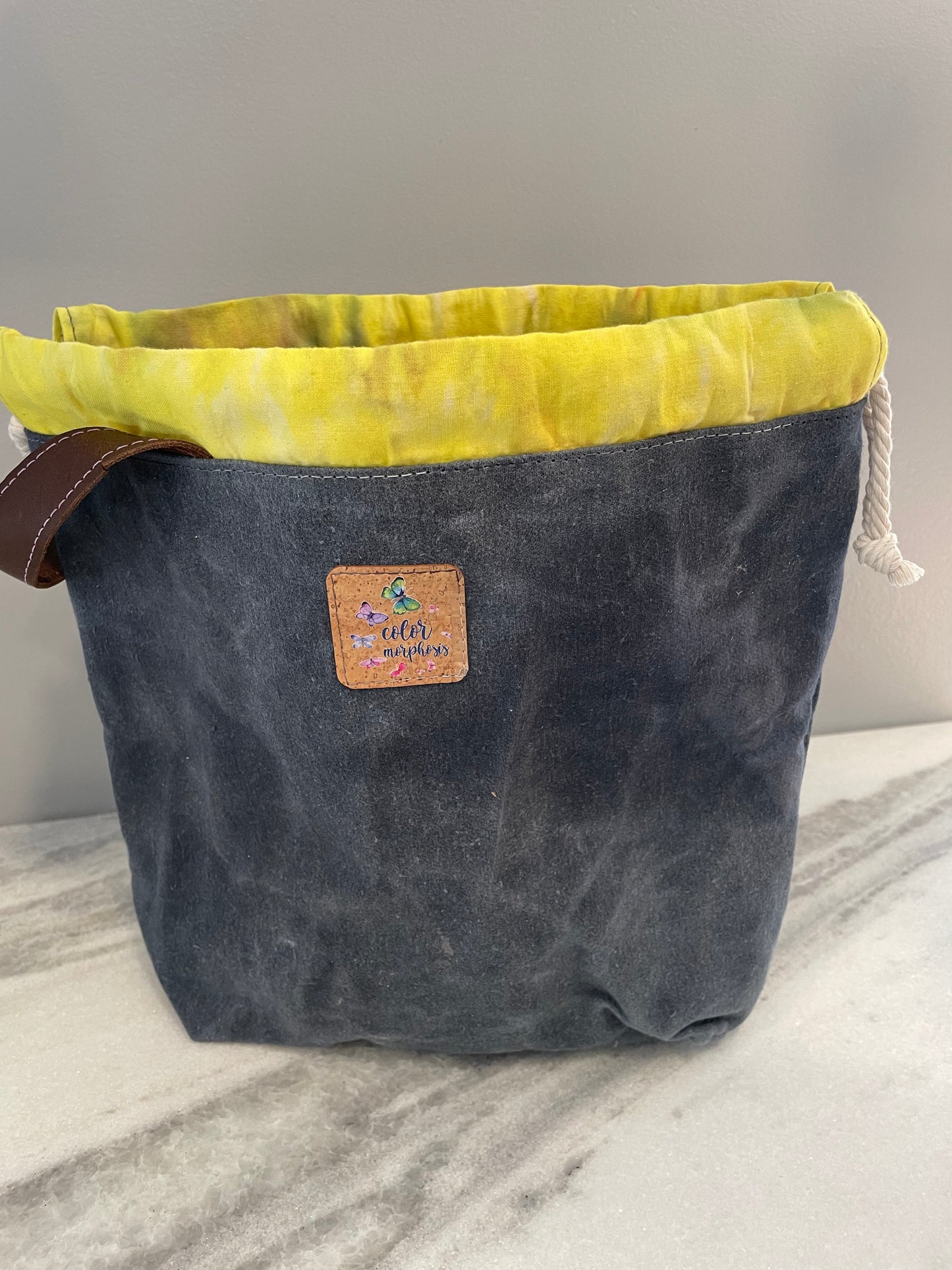 HAND DYED AND WAXED PROJECT BAG